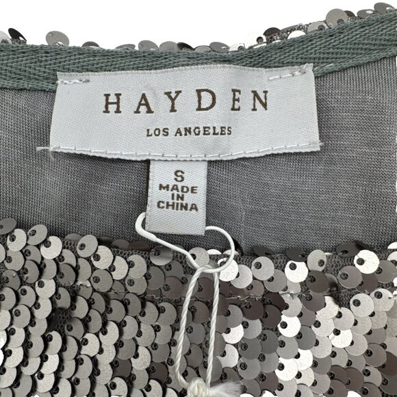Hayden Los Angeles Fully Silver Sequined Short Sleeve Blouse Size Small 1920 - Picture 11 of 12